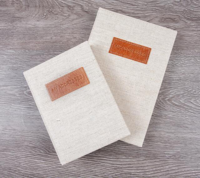 Linen Address Book A5 & A6.5 Size Contacts - image 1