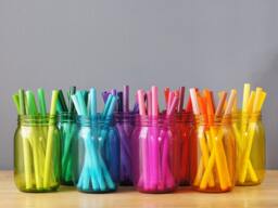 Hand Painted Mason Jar Desk Organizer Boho Pen & Brush Holder - thumbnail 1