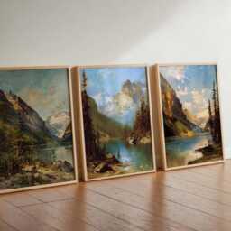 Set Of 3 Banff Canada Posters, Travel Posters Set, Prints, Canadian Wall Art, National Park Decor, Mountain Print - thumbnail 2