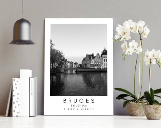 Bruges Belgium Print Minimalist European Travel Wall Art - image 1