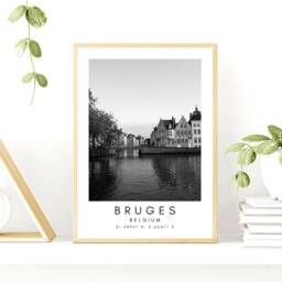 Bruges Belgium Print Minimalist European Travel Wall Art - thumbnail 3