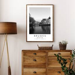 Bruges Belgium Print Minimalist European Travel Wall Art - thumbnail 2