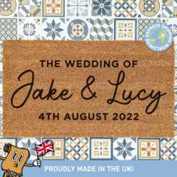 Personalized Custom Wedding Doormat, Decor, Gifts For Couples, Customisable Door Mat, Entry Rug - thumbnail 1