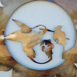 Heat Colored Metal Sun & Hummingbird Wall Art - 20 - thumbnail 2