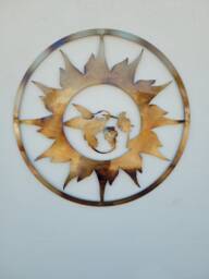 Heat Colored Metal Sun & Hummingbird Wall Art - 20 - thumbnail 1