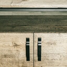 Rustic Oak Tv Table - Industrial Media Unit Handmade Wood Furniture - thumbnail 3