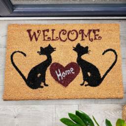 Welcome Door Mat 40 X 60cm Various Prints Natural Coir Doormat Decorative Rug Non-Slip - thumbnail 3