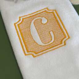 Embossed Monogram Hand Towel Personalized 100% Cotton Embroidery - thumbnail 2