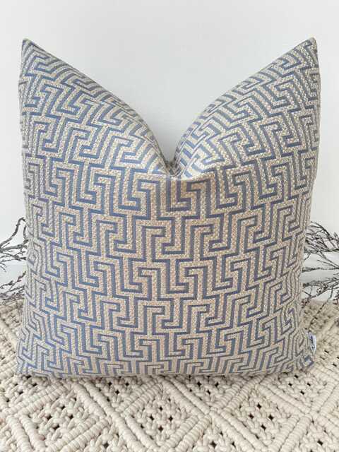 Luxury Designer Navy Blue Geometric Cushions Handcrafted Quality - Ideal For Sofa Sofabed Bed Decor & Scatter Cushion Style No. 85 - image 1
