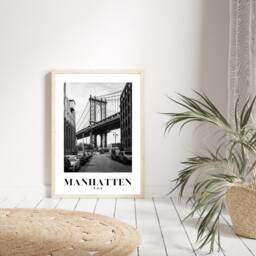 Manhattan Poster, Bridge Print, Travel Home Decor, Gift, Gallery Wall Prints, Unframed Prints - thumbnail 1