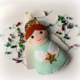 Large Felt Christmas Garland, Set Of 8 Festive Decorations, Decor, Gift, Father Christmas, Elf, Angel - thumbnail 3