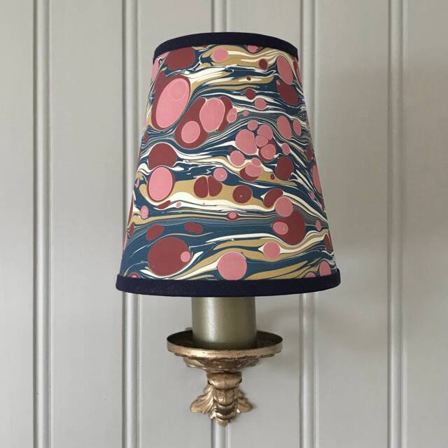 Hand Marbled Fantasy Zebra - Small/Medium Candle Clip Lampshade Wall/Chandelier - image 1
