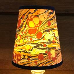 Hand Marbled Fantasy Zebra - Small/Medium Candle Clip Lampshade Wall/Chandelier - thumbnail 3