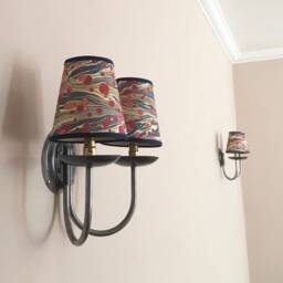 Hand Marbled Fantasy Zebra - Small/Medium Candle Clip Lampshade Wall/Chandelier - thumbnail 2