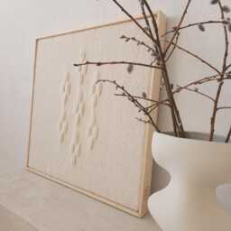 Framed Wool Tapestry - Handwoven Boho Wall Art Japandi Decor Viii Square - thumbnail 2