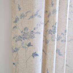 Bluma Print Linen Curtain, Floral Drape, Semi Blackout Custom Curtain For Livingroom, Extra Long 1Pc - thumbnail 2