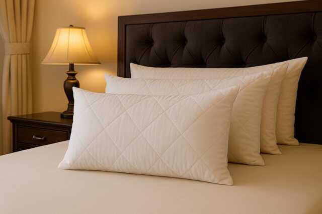 Quilted Pillows Pack Of 4 Hollowfibre Filled Bounce Back Anti-Allergenic Firm Support 74x48cm - image 1