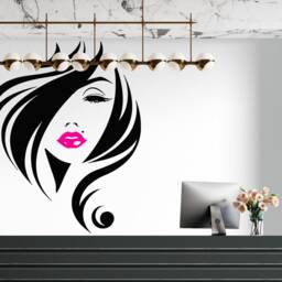 Woman Face Vinyl Wall Decal Beauty Salon Decor 2945 - thumbnail 2