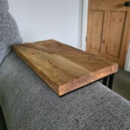Mango Wood Sofa Side Table - Industrial Style Living Room Furniture Bespoke Settee Drink Holder For Home Decor Interior Design - thumbnail 3