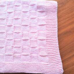 Sugar Cube - Baby Pink Blanket Hand Knit Textured in Soft -Squishy 20 Inches X 27 - 52cm 72cm Free Shipping - thumbnail 3