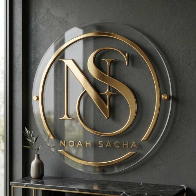 Custom Round Acrylic Business Sign, 3D Logo Wall Art Indoor - image 1