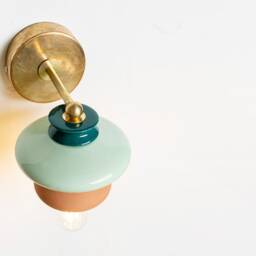 Handmade Terracotta Wall Sconce Ceramic Bedside Lamp - thumbnail 2