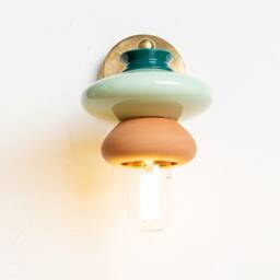 Handmade Terracotta Wall Sconce Ceramic Bedside Lamp - thumbnail 3