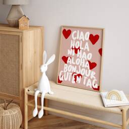 International Hello Print, Welcome Ciao Print, Hola Ni Hao, Aloha World Love Prints, Poster - thumbnail 3
