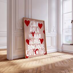 International Hello Print, Welcome Ciao Print, Hola Ni Hao, Aloha World Love Prints, Poster - thumbnail 1