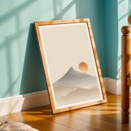 Minimalist Japanese Decor Mount Fuji Wall Art Japandi Sunrise Print Zen Room Poster Japan Landscape Living Office Bedroom Gift - thumbnail 3