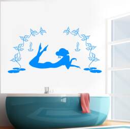 Wall Vinyl Decal Slim Body Girl Beauty Salon Spa & Care Decoration - #2466Dn - thumbnail 1