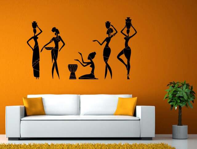 Woman African Tribe Group Afro Girls Wall Stickers Decals Vinyl Mural Decor Art L2137 - image 1