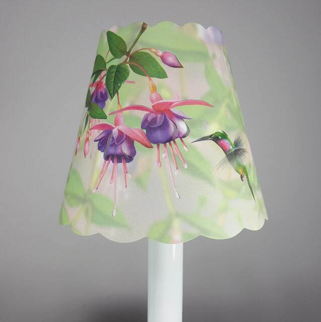 New 3x5x4.5 Cut Hummingbird Lampshade 100% Recycled Material Candelabra Clip Top - image 1