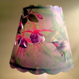 New 3x5x4.5 Cut Hummingbird Lampshade 100% Recycled Material Candelabra Clip Top - thumbnail 2