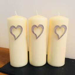 Heart Candle Pins - Set Of 3, Candle Pins, Decor, Heart Art Pin Heart - thumbnail 2