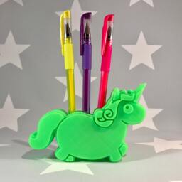 3D Printed Unicorn Pen Pot Fun Desk Organizer - thumbnail 1