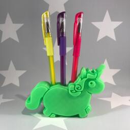 3D Printed Unicorn Pen Pot Fun Desk Organizer - thumbnail 3