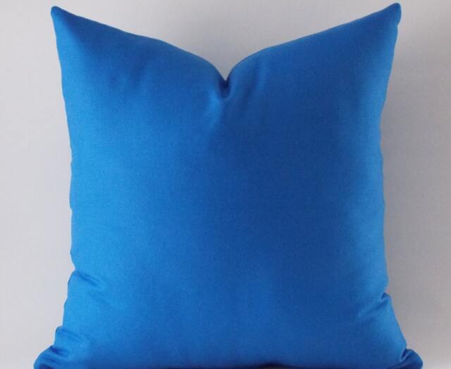 Blue Cotton Canvas Throw Pillow Cover 18x18 Accent - image 1