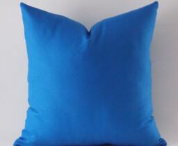 Blue Cotton Canvas Throw Pillow Cover 18x18 Accent - thumbnail 1