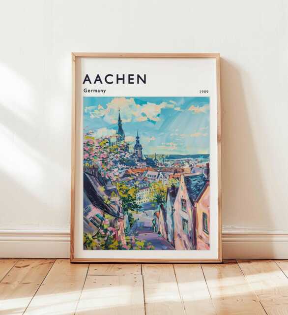 Aachen Cathedral Poster Germany Travel Print, European Wall Art - image 1