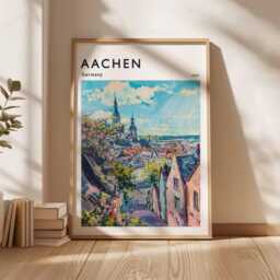 Aachen Cathedral Poster Germany Travel Print, European Wall Art - thumbnail 3