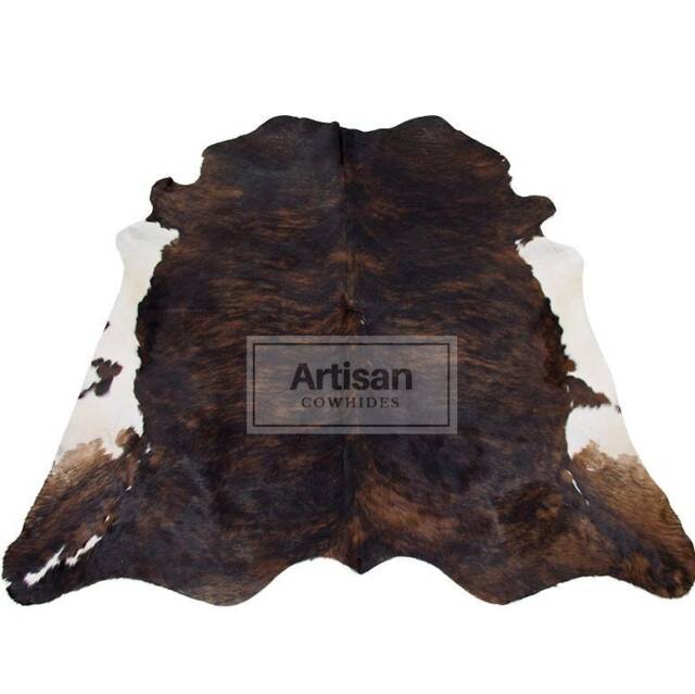 Dark Brindle White Belly Cowhide Rug - Size - 7'x6' Ft, 6'x5' Ft/ Premium Quality Cow Skin - image 1