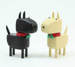 Scottie Dog With Holly Christmas Collar - Scottish Terrier Wood Figurine Wheaten Pet Portrait Folk Art - thumbnail 1
