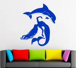 Mermaid Wall Decal Removable Vinyl Art 2141 - thumbnail 1