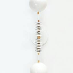 White Howlite & Brass Bohemian Double Sconce Light Vanity Fixture Bathroom Wall Lights Kitchen Foyer - thumbnail 3