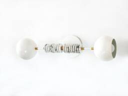 White Howlite & Brass Bohemian Double Sconce Light Vanity Fixture Bathroom Wall Lights Kitchen Foyer
