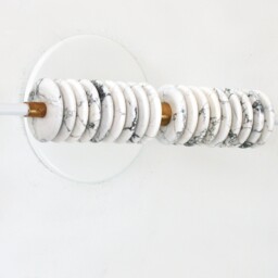 White Howlite & Brass Bohemian Double Sconce Light Vanity Fixture Bathroom Wall Lights Kitchen Foyer - thumbnail 2