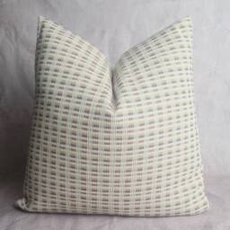 Handwoven Esan Pillow Cover, Earth Tone Neutral Minimalist Design - thumbnail 3