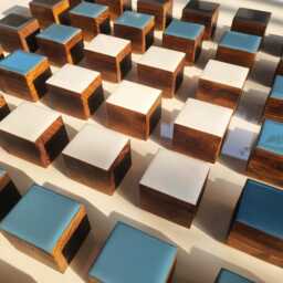 Geometric Wood Cube Wall Art Modern 3D Mosaic Decor - thumbnail 4