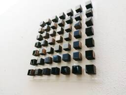 Black White Wood Wall Art, Geometric Resin Cube Sculpture, Modern 3D Decor, Minimalist Acrylic Panel